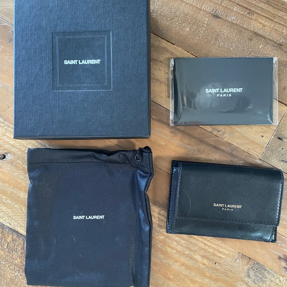 Saint Laurent Uptown Card Case in Black